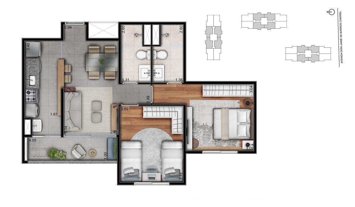 Apartamento, 2 quartos, 54 m² - Foto 7