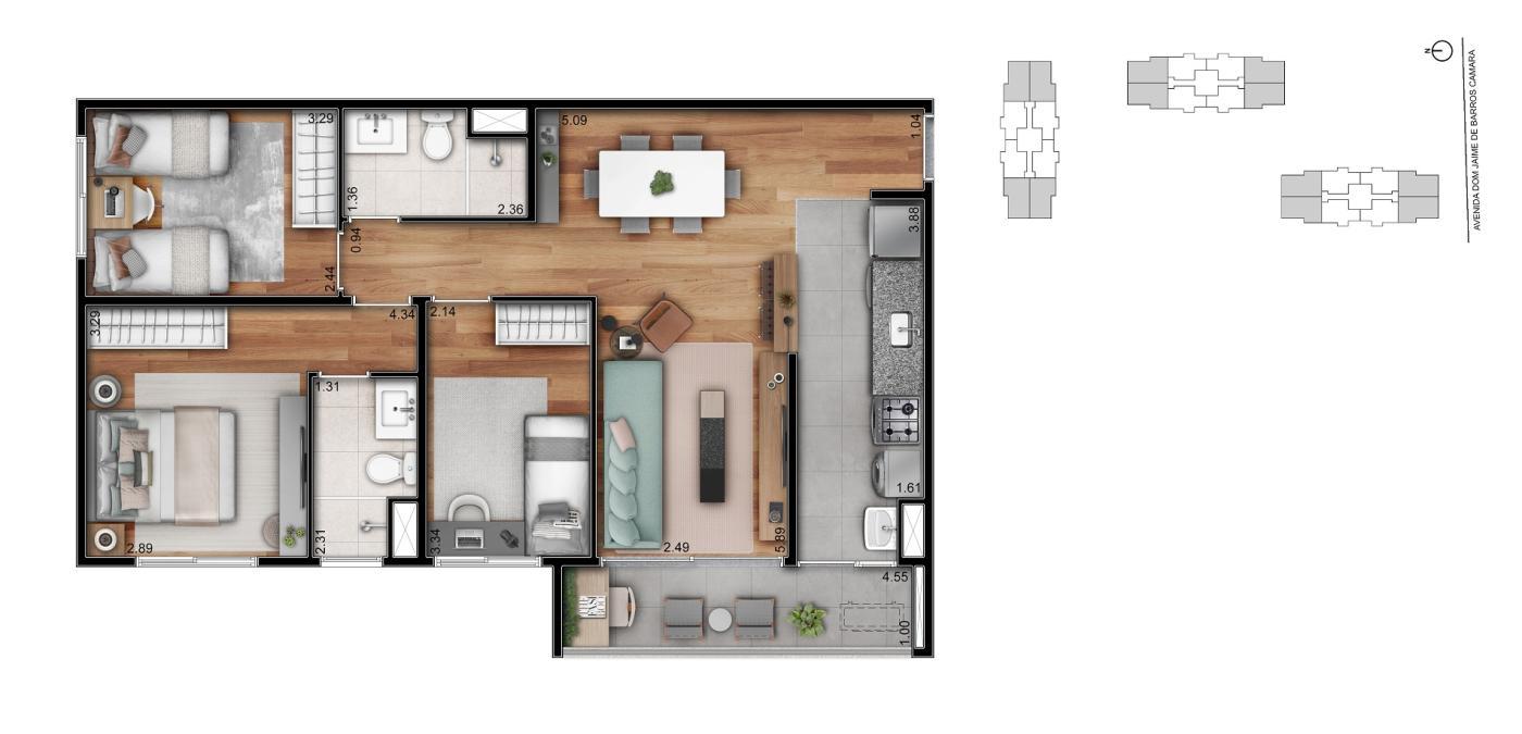 Apartamento, 2 quartos, 54 m² - Foto 8