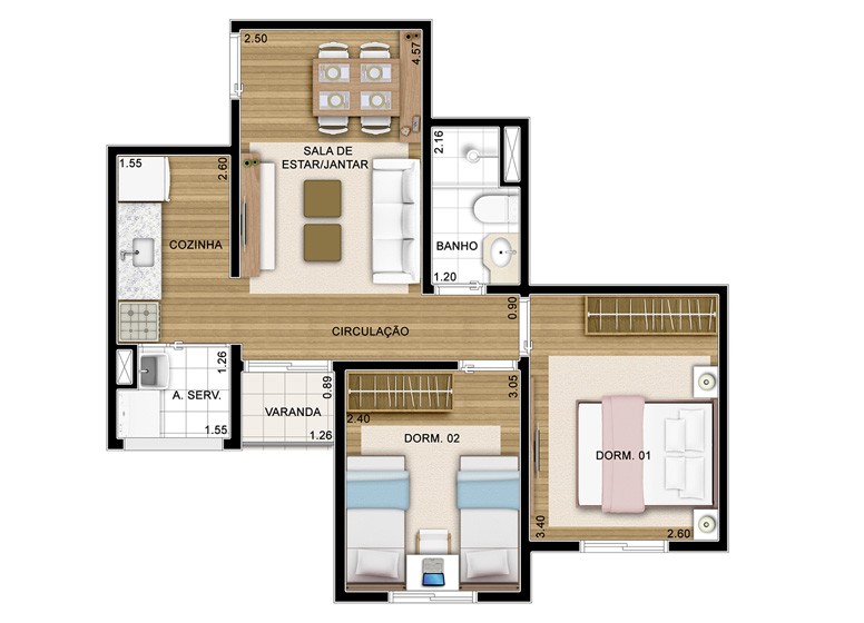 Apartamento, 2 quartos, 46 m² - Foto 21